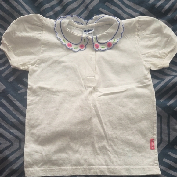 OshKosh B'gosh Other - Vintage OshKosh B'gosh Cream Shirt with Floral Embroidered Collar